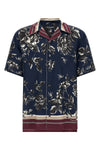 peonie print silk twill shirt