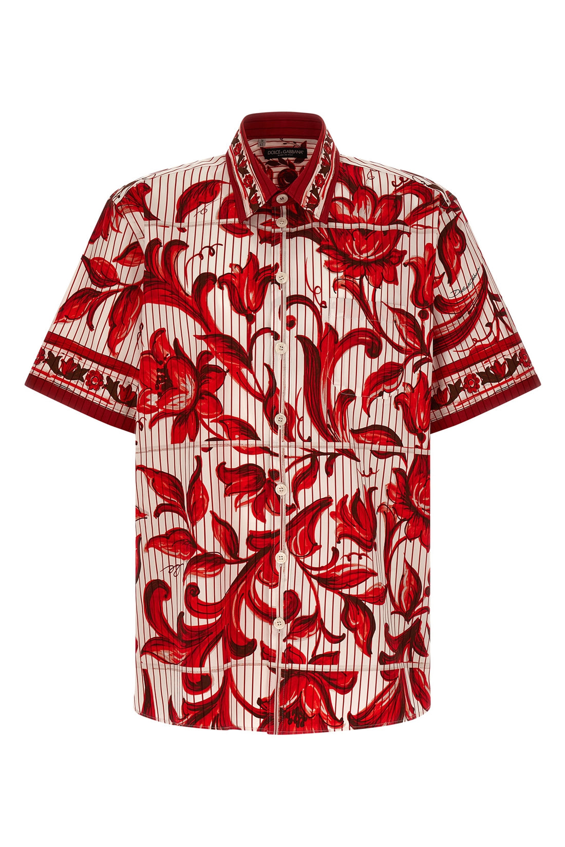 DOLCE &amp; GABBANA 41 cm all-over pinstripe cotton poplin shirt