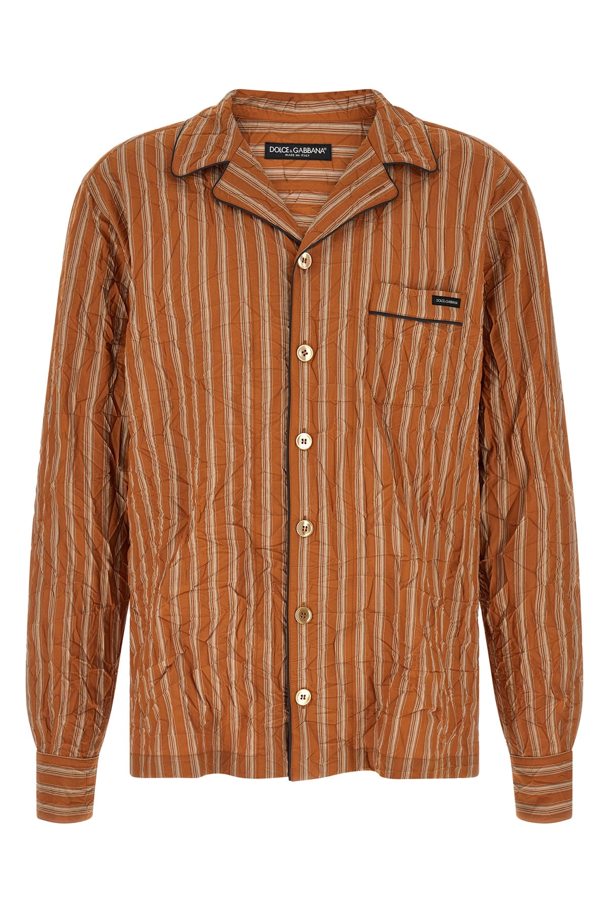 vanity cotton and silk blend canvas shirt froissé patterned in pajamas