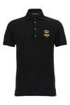 black cotton piquet gold bee embroidery collar buttons