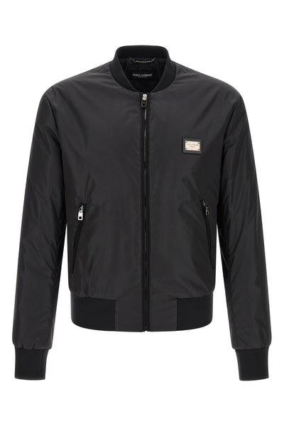 lightly padded nylon bomber jacket