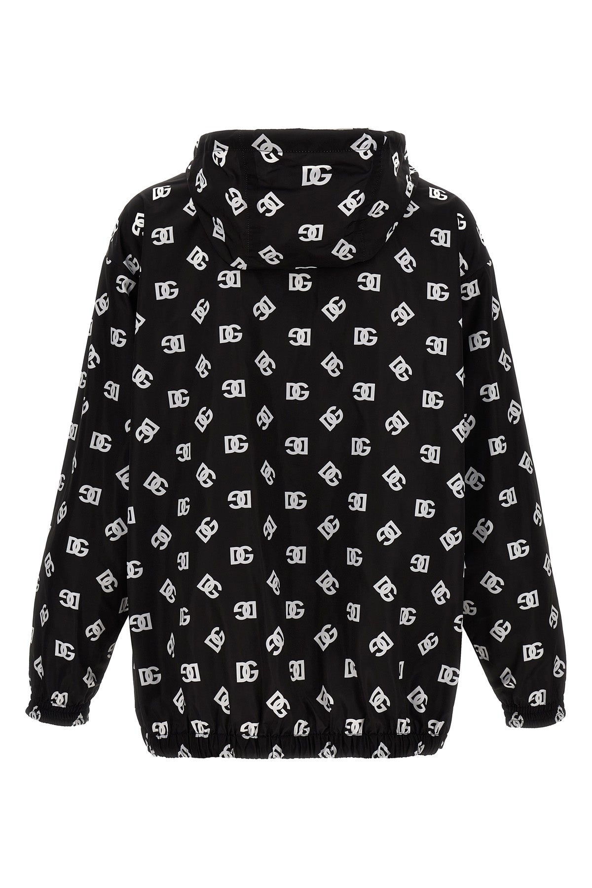 all-over logo print nylon hooded jacket