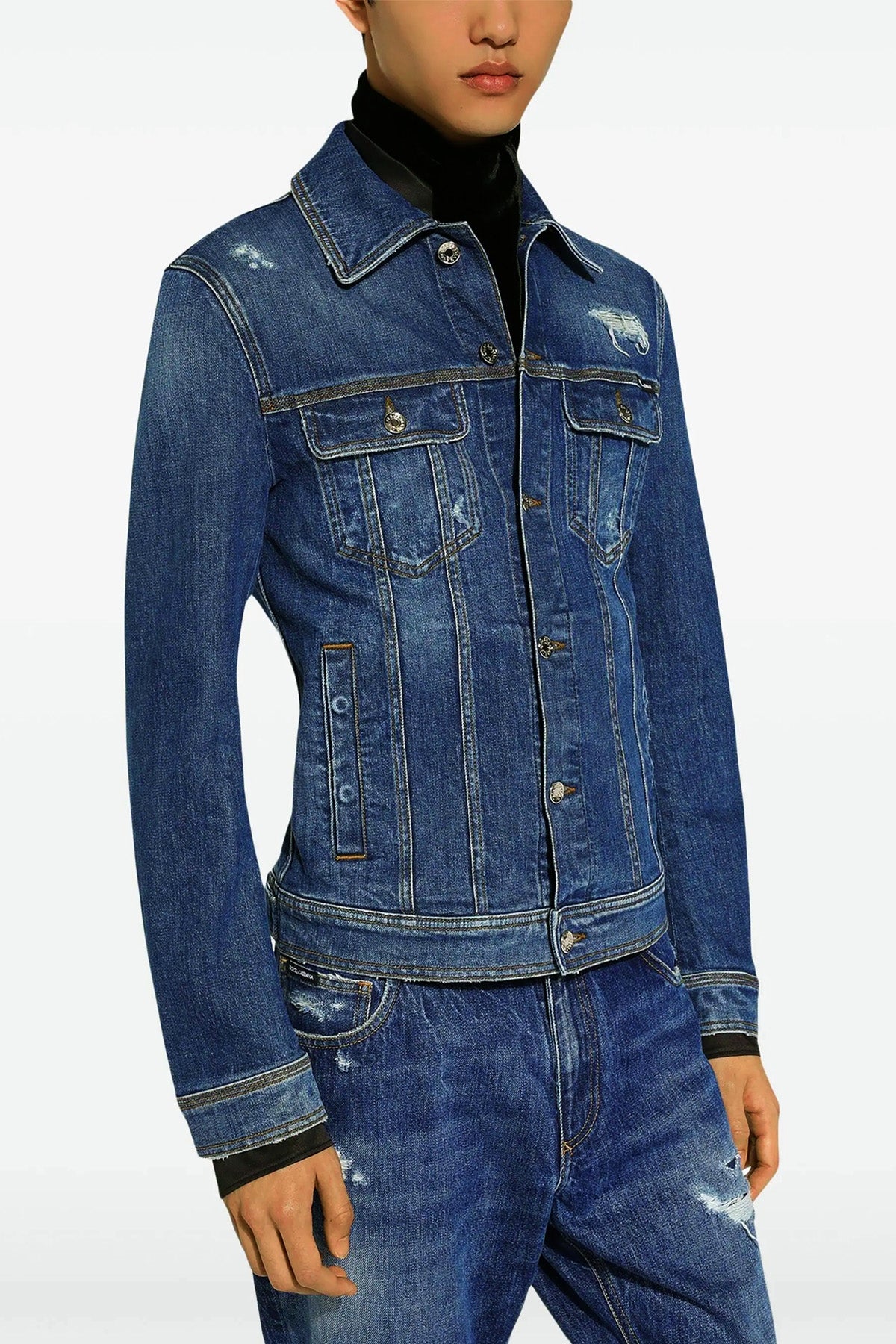 stretch cotton denim jacket