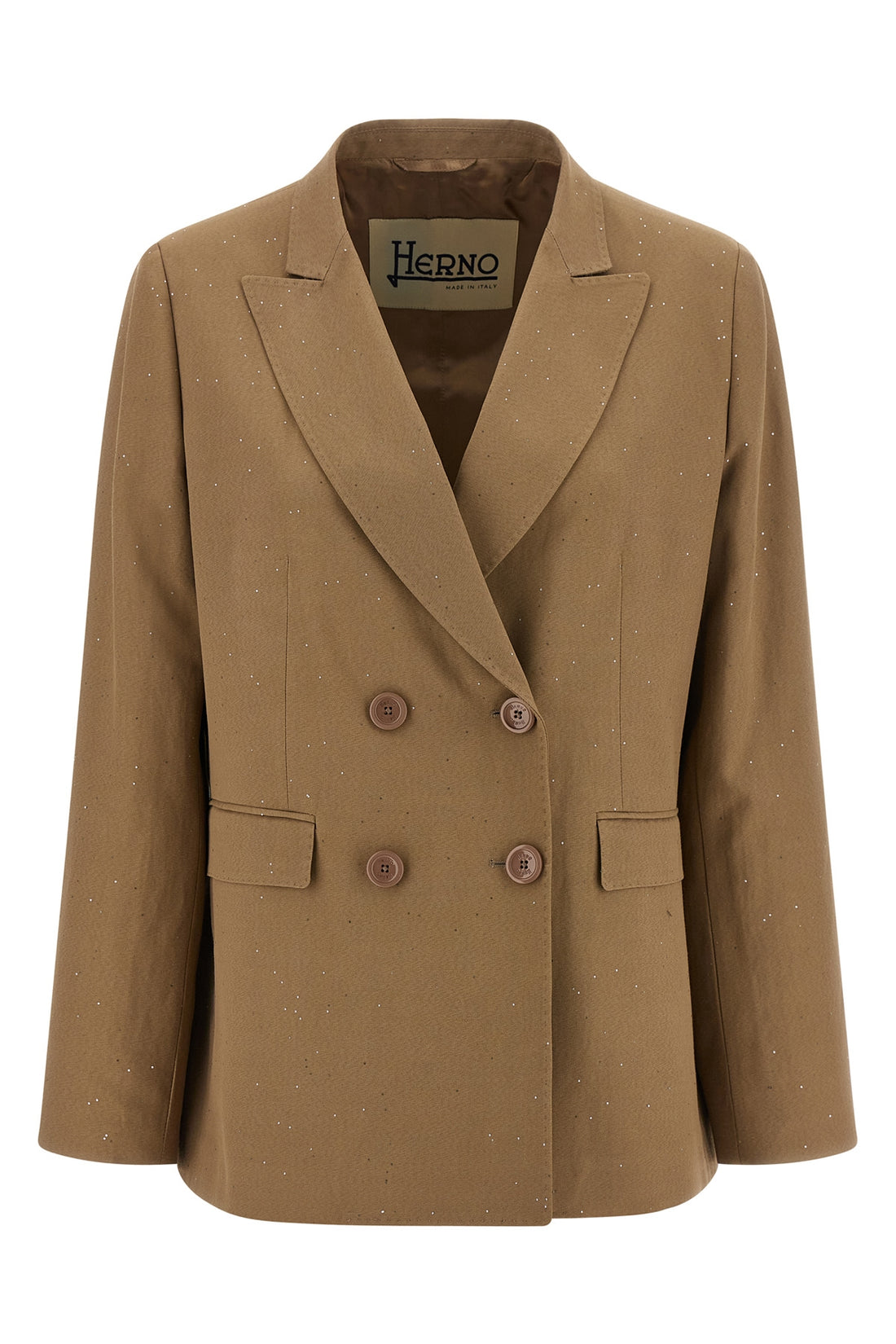 HERNO 38 double-breasted blazer in viscose and linen blend