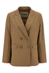 double-breasted blazer in viscose and linen blend
