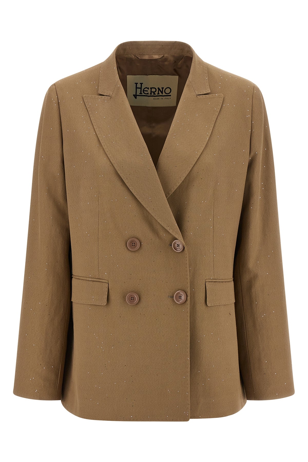 double-breasted blazer in viscose and linen blend