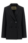 double-breasted blazer in viscose and linen blend