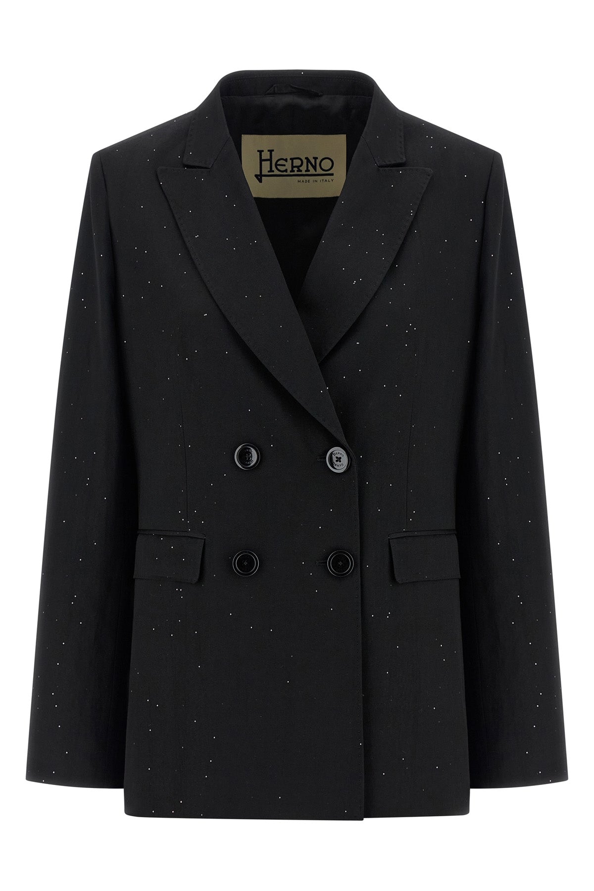 double-breasted blazer in viscose and linen blend