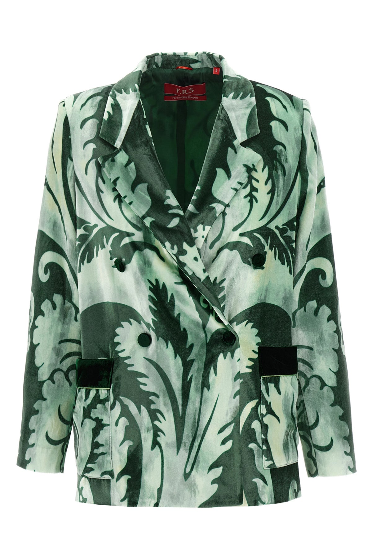 mereope all-over double-breasted velvet blazer