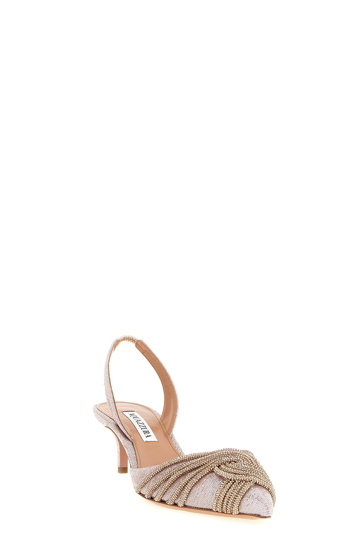 gatsby slingbacks in metal twill fabric