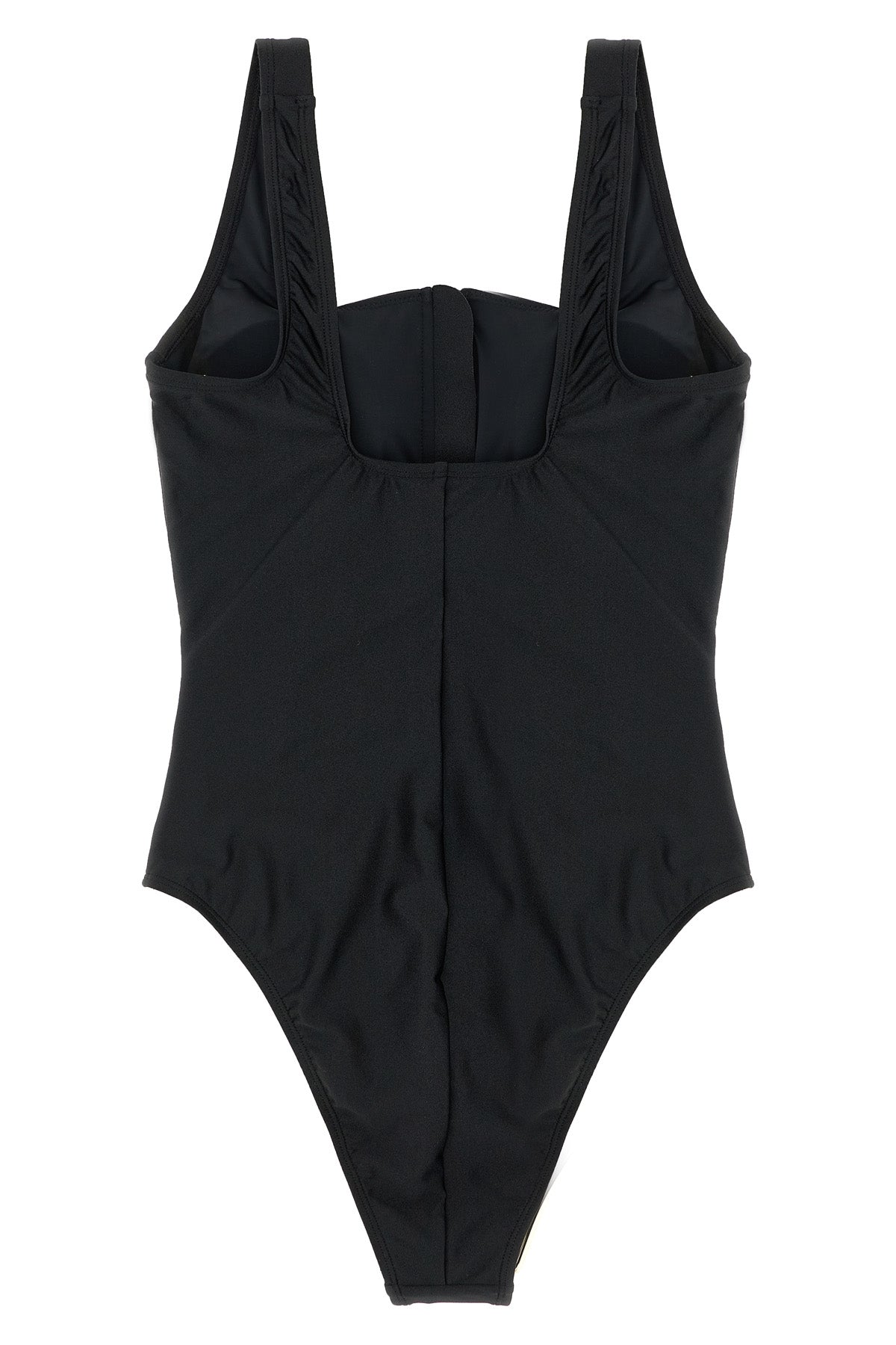 quick-drying satin jersey one-piece swimsuit caviar