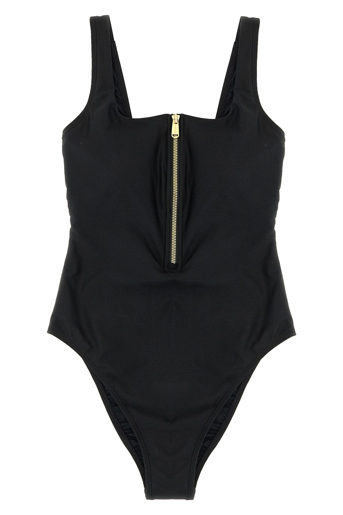 quick-drying satin jersey one-piece swimsuit caviar