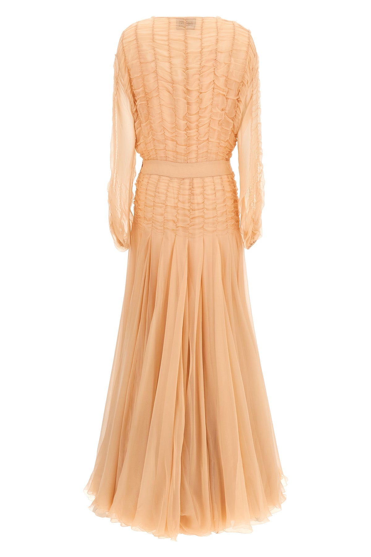 long silk chiffon dress