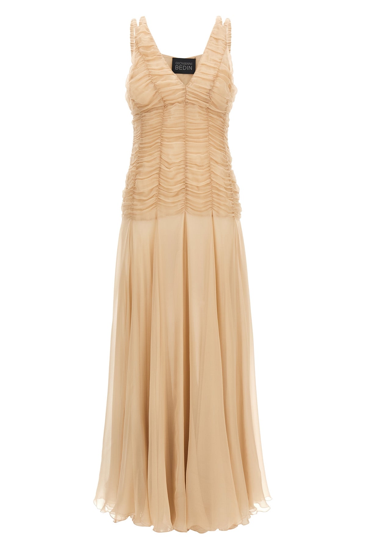 long silk chiffon dress