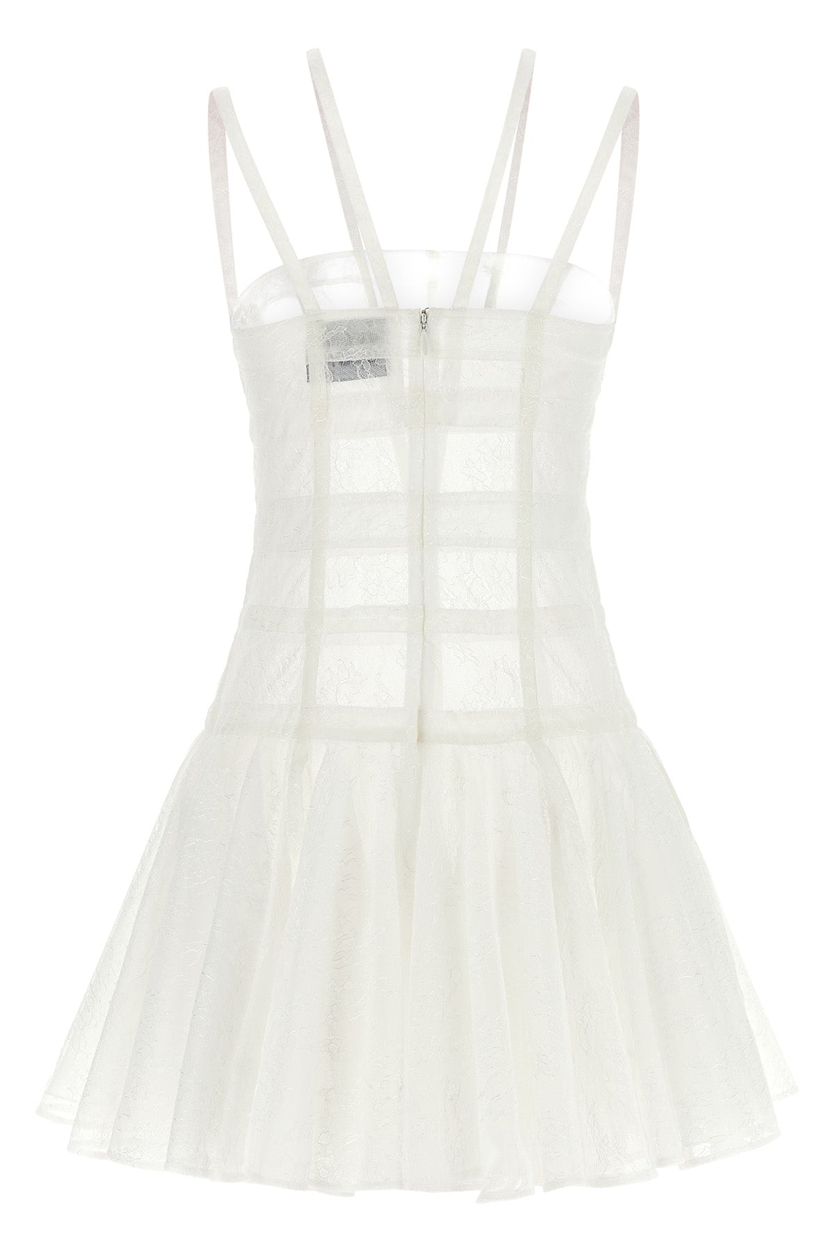 chantilly semi-transparent lace mini dress