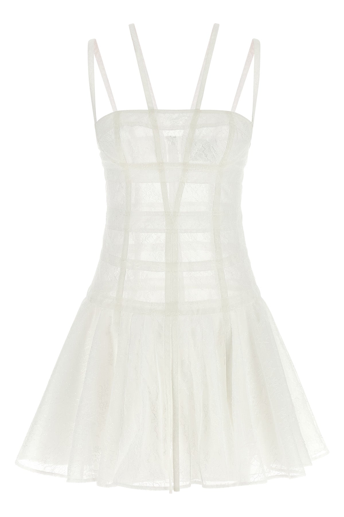 chantilly semi-transparent lace mini dress