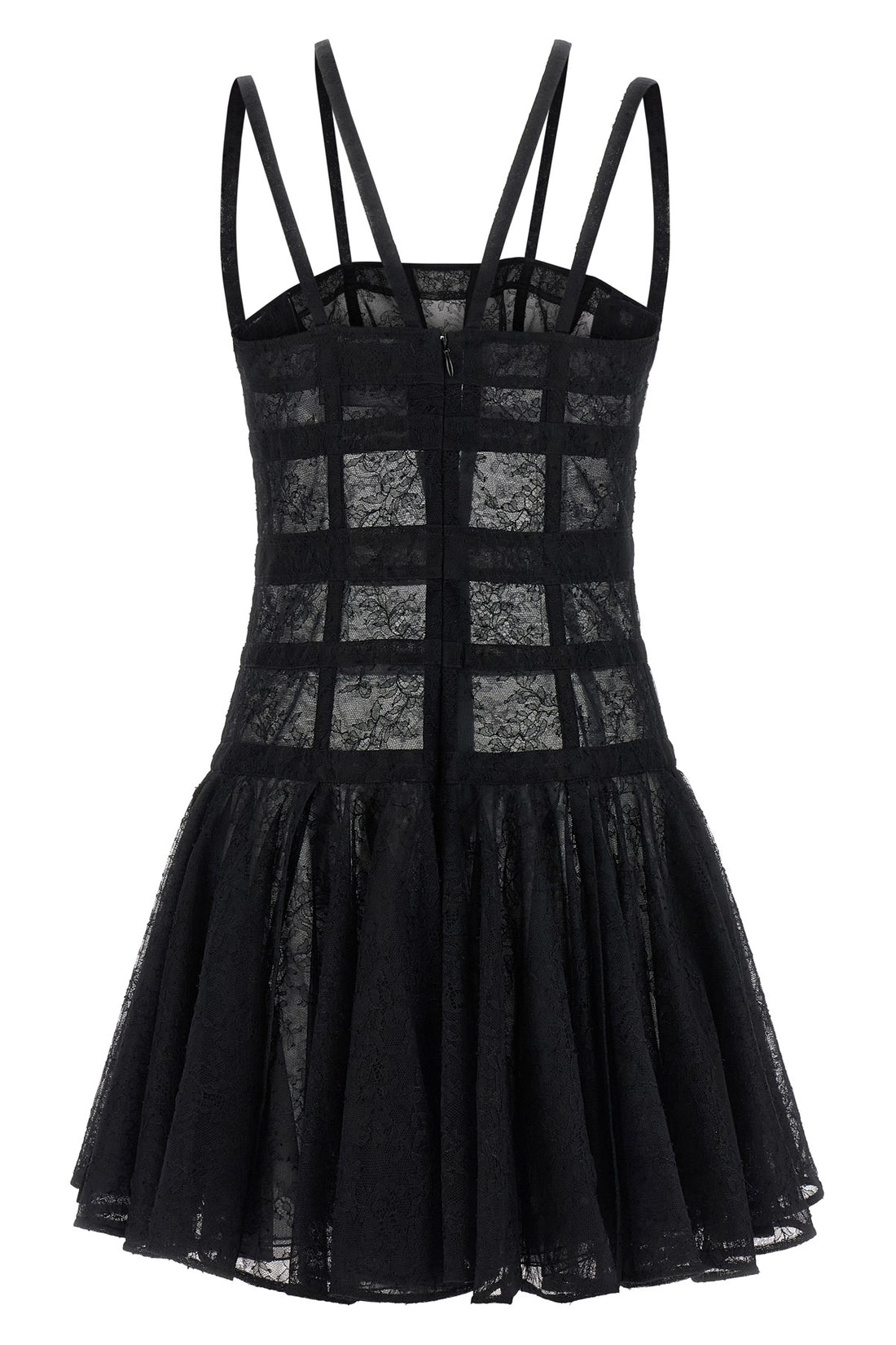 GIOVANNI BEDIN 40 chantilly semi-transparent lace mini dress