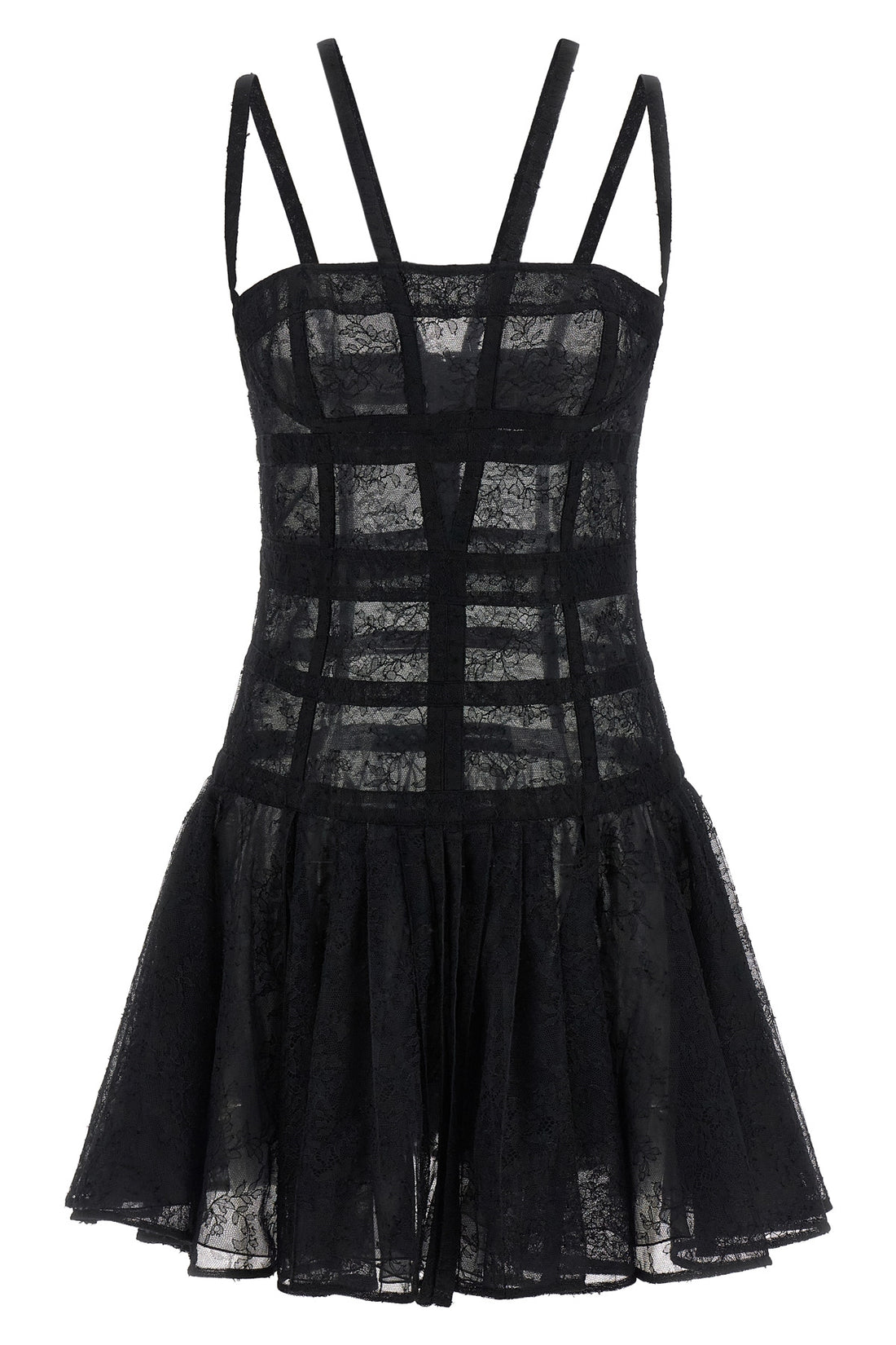 GIOVANNI BEDIN 40 chantilly semi-transparent lace mini dress
