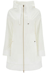 white waterproof 3/4 sleeve parka techn taffeta