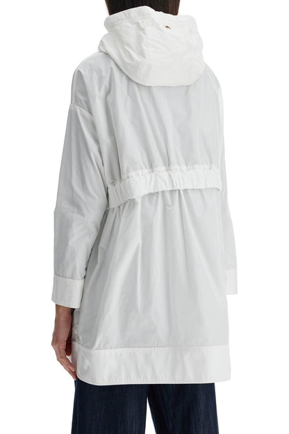 white waterproof 3/4 sleeve parka techn taffeta