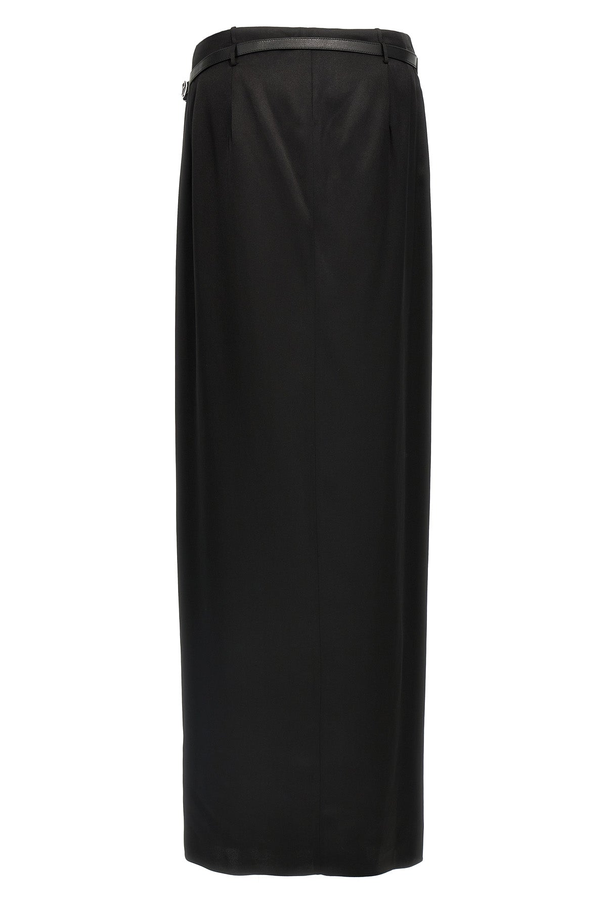 wrap long wrap skirt in double fluid silk satin