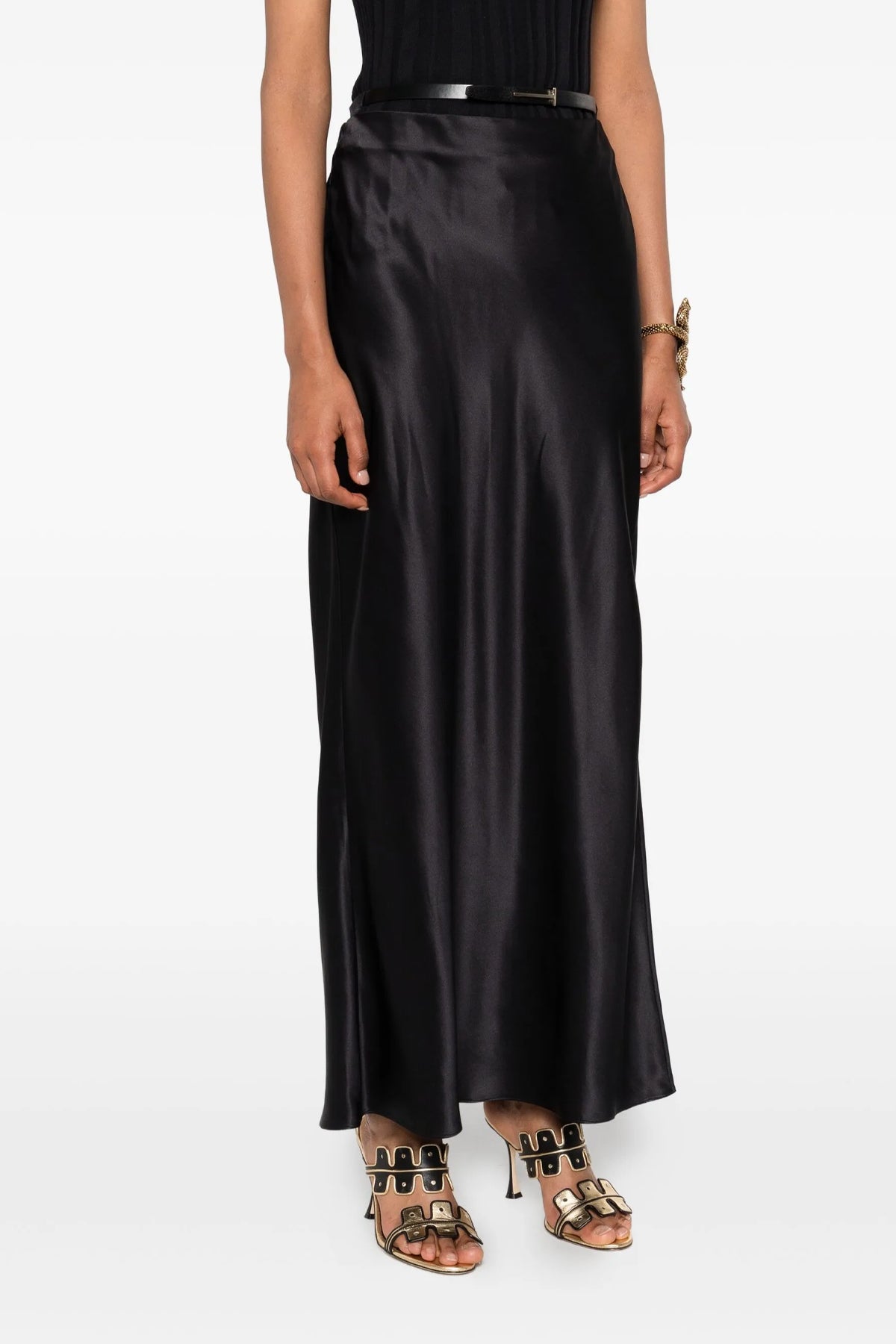 silk midi skirt
