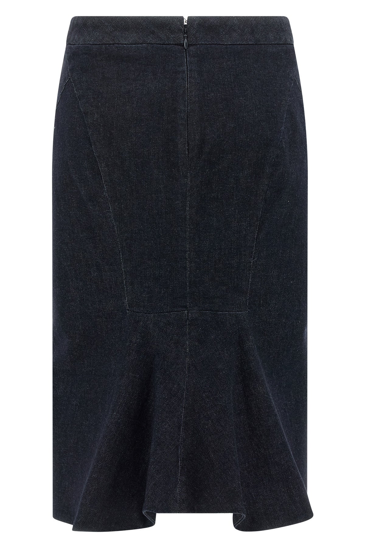 midi skirt in stretch cotton denim