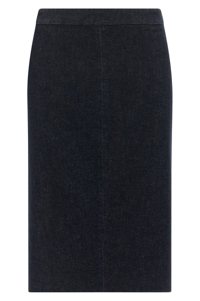 midi skirt in stretch cotton denim
