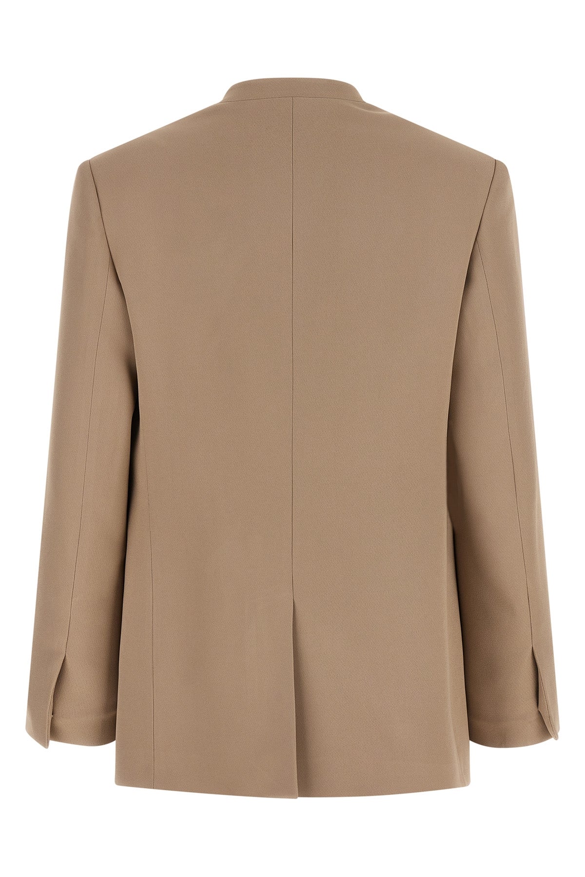 the fabiana filippi blazer stands out for its essential and lapels-free silhouet