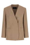 the fabiana filippi blazer stands out for its essential and lapels-free silhouet