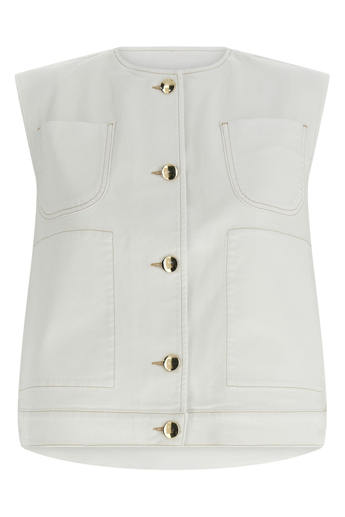 cotton denim vest
