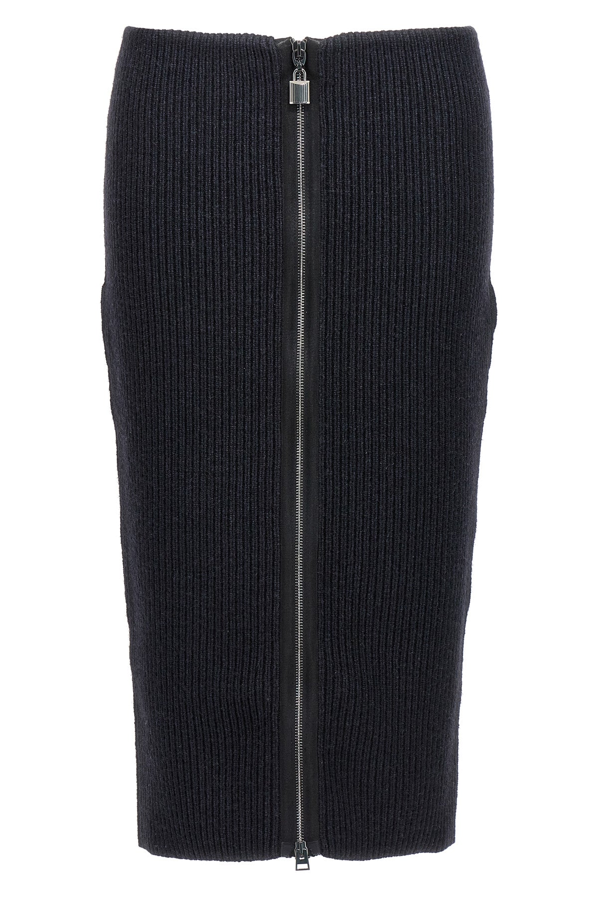 5gg ribbed knitted skirt in compact wool