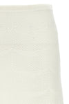 openwork mini skirt in cotton and silk blend crocheted