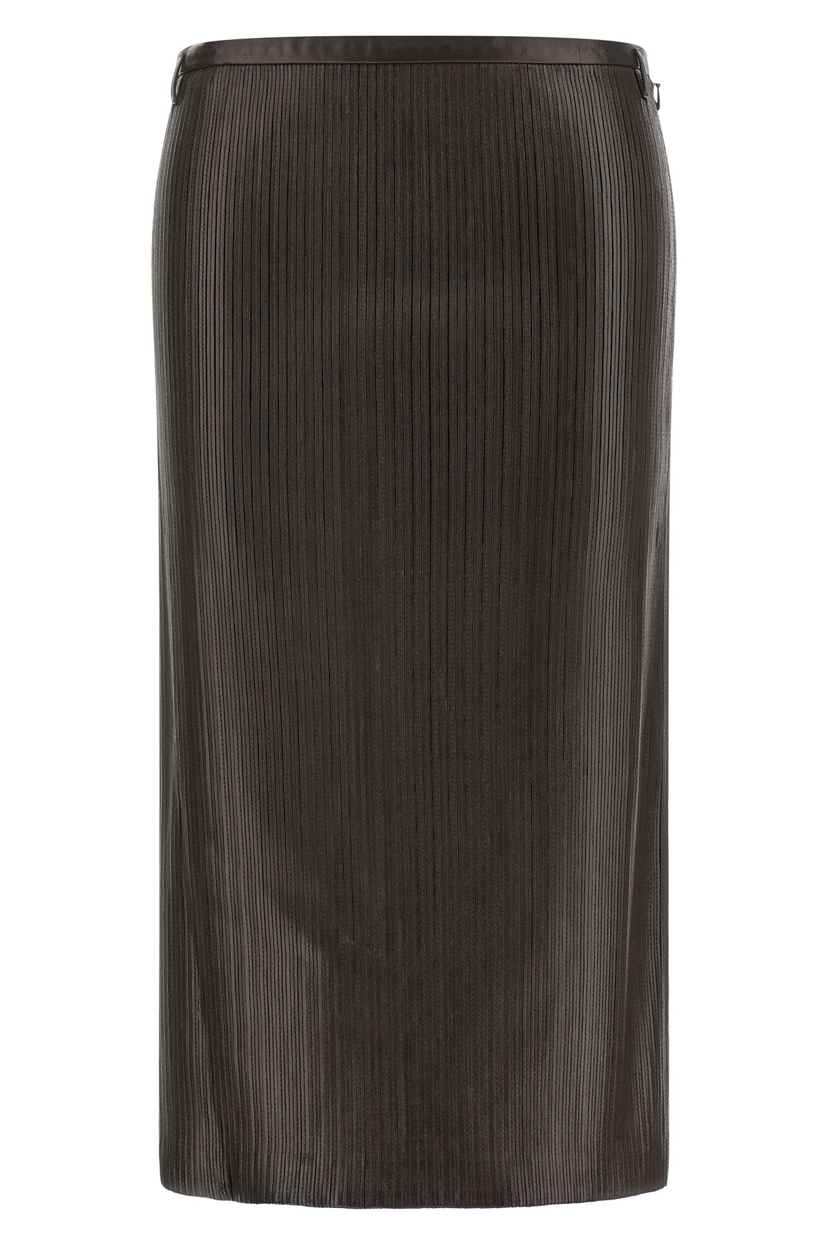 the tom ford midi skirt defines a new concept of material luxury through a tight