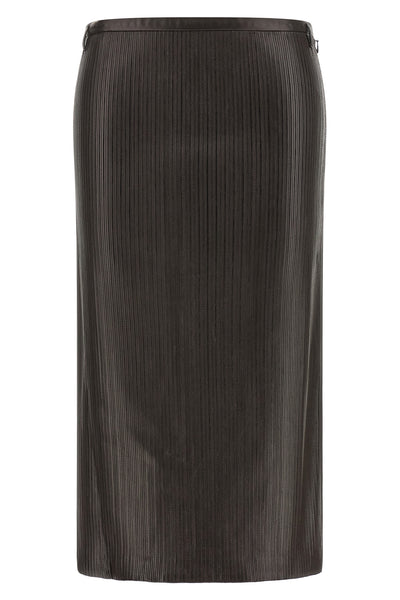 the tom ford midi skirt defines a new concept of material luxury through a tight