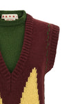the marni vest in pure wool is distinguished by a complex trompe loeil construc