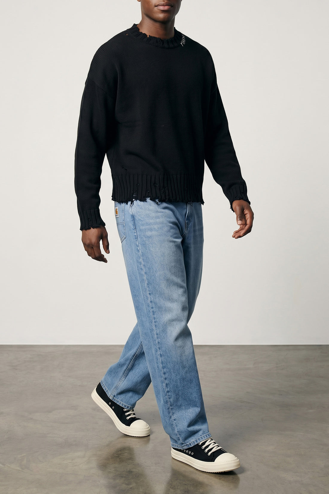 MARNI 50 destroyed effect cotton sweater