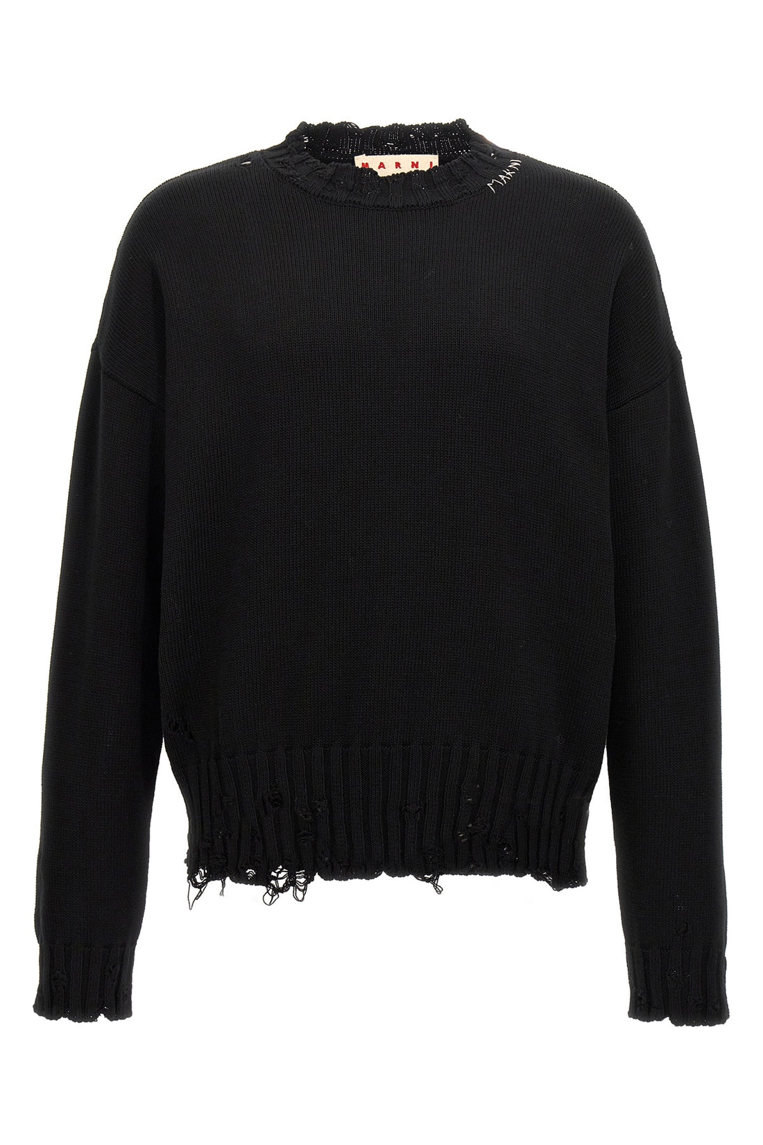 MARNI 50 destroyed effect cotton sweater