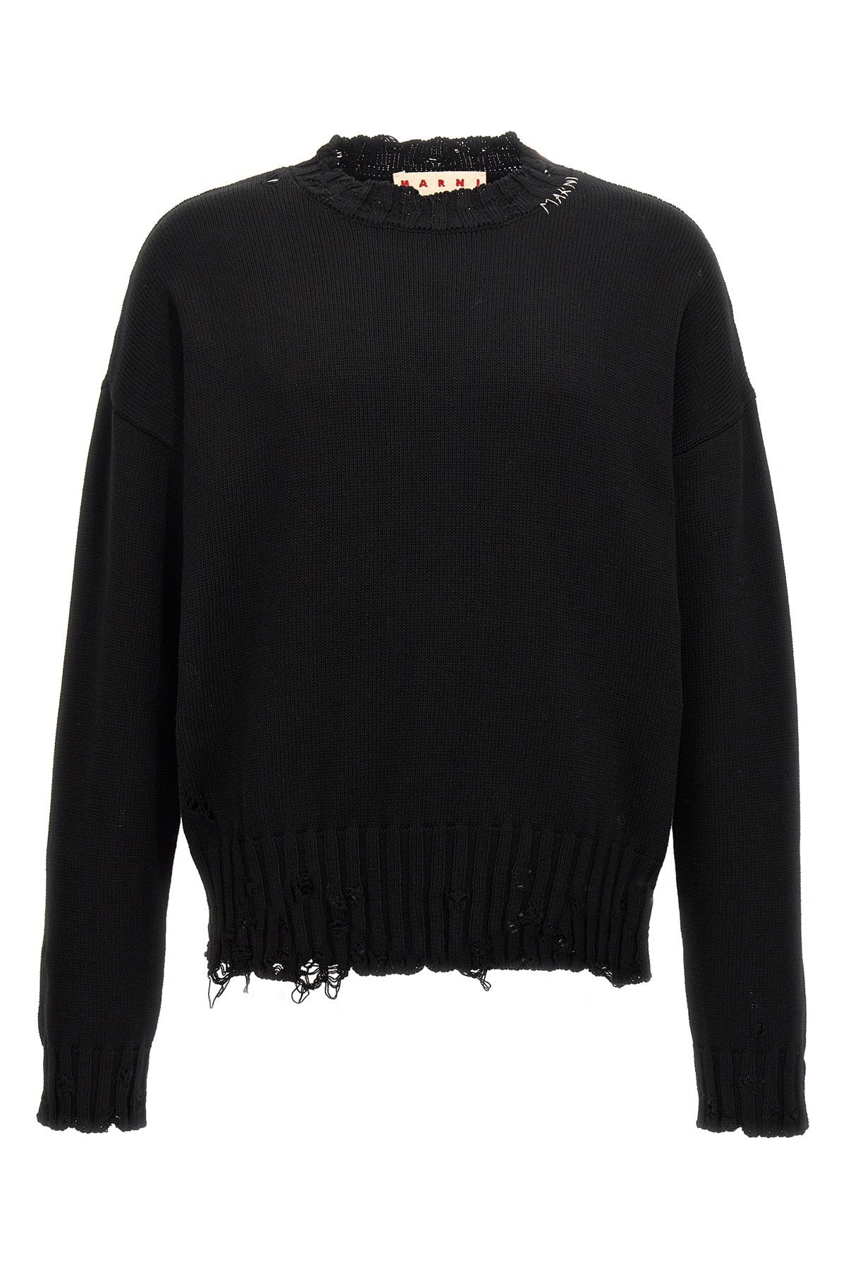 destroyed effect cotton sweater