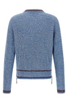 two-tone ribbed cotton mouliné yarn sweater