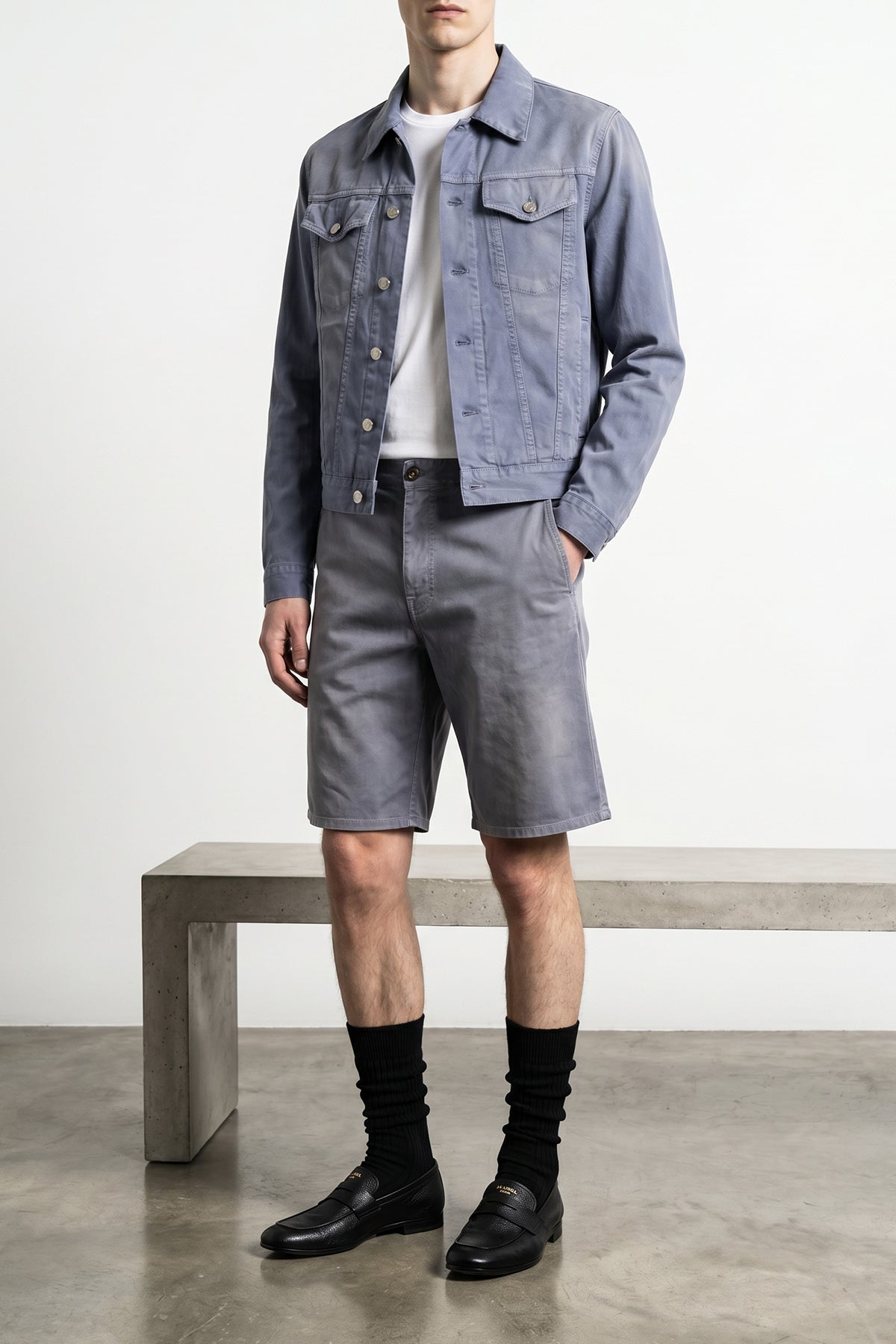 washed and garment-dyed cotton gabardine blouson