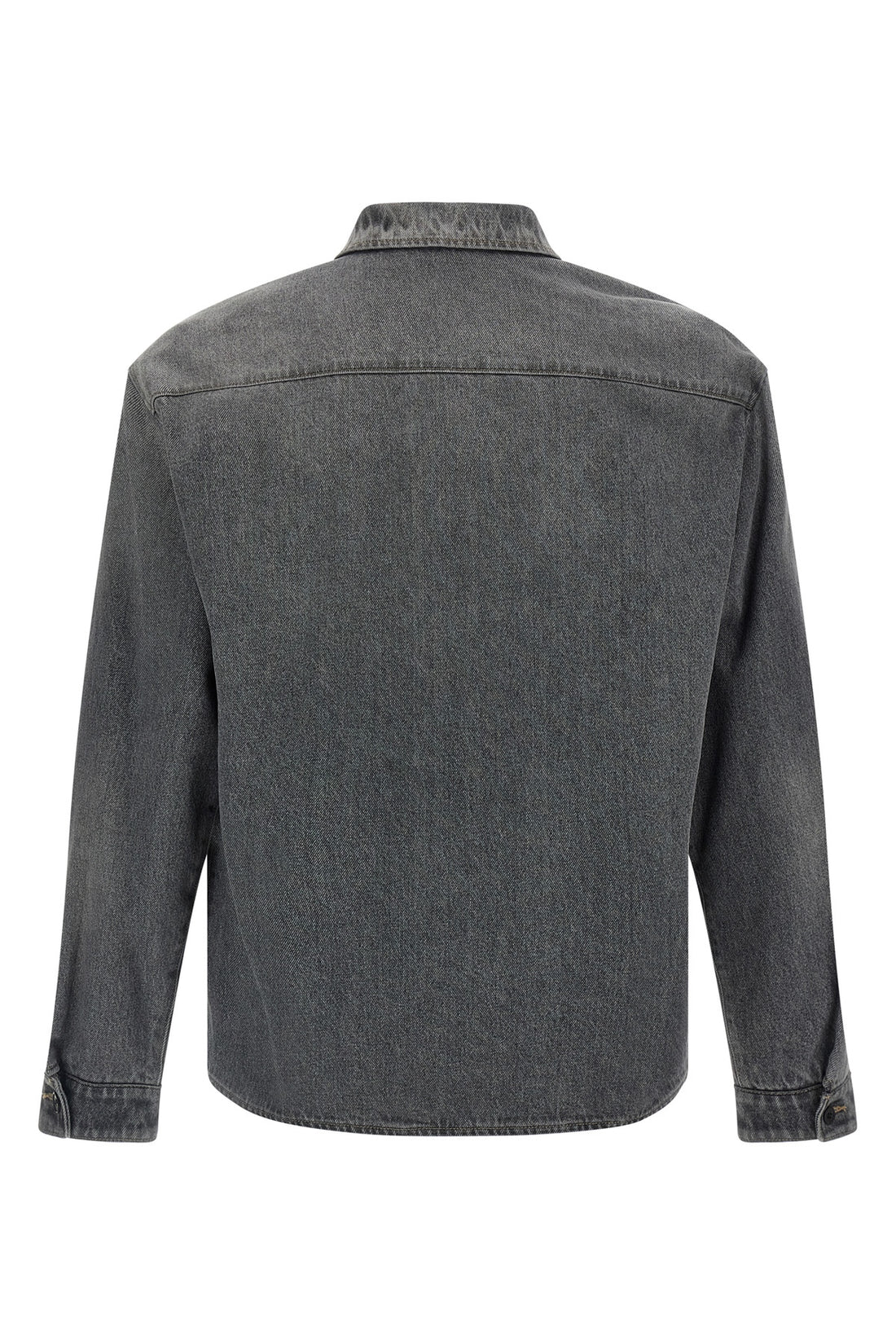PRADA L prada grey washed cotton denim shirt