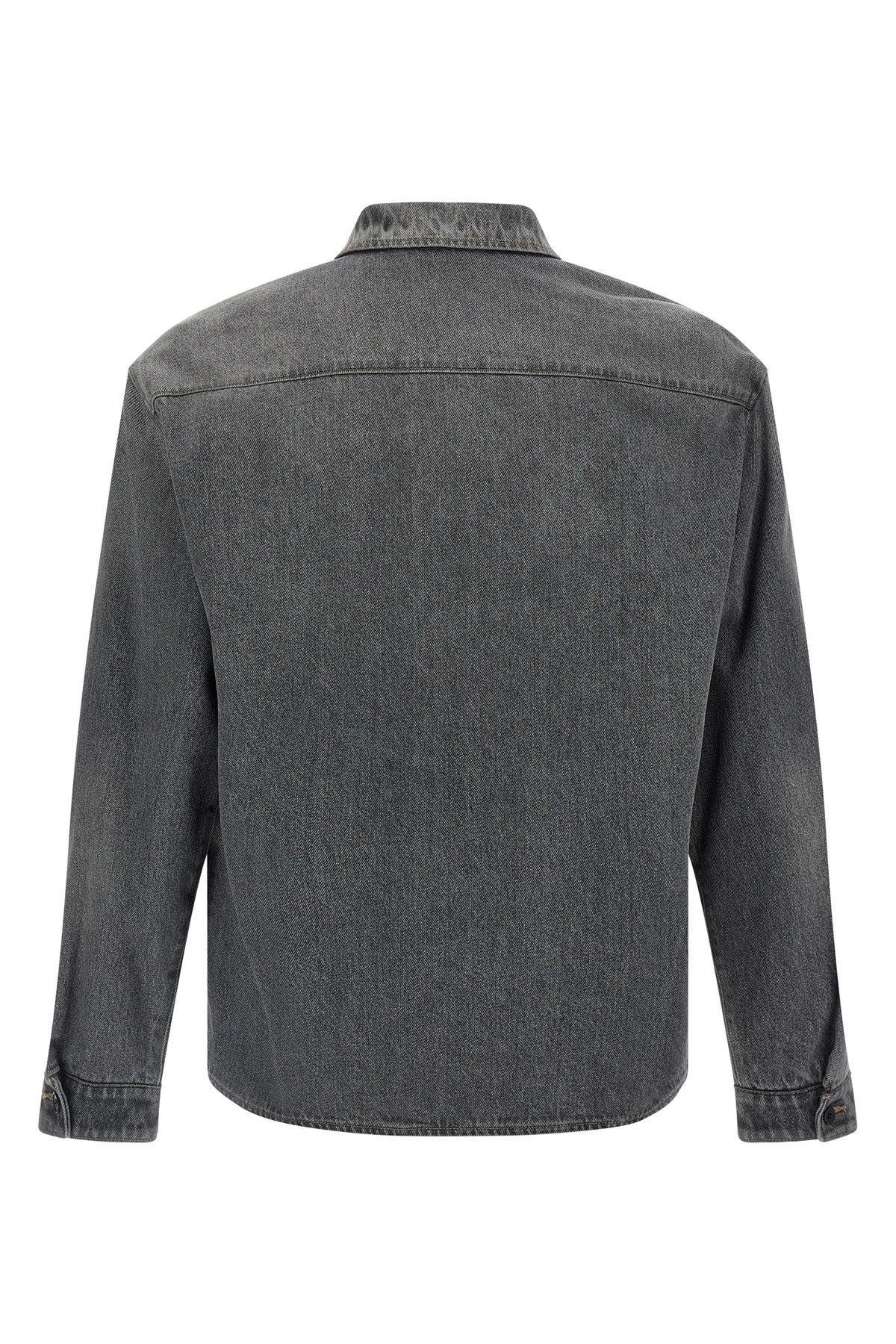 prada grey washed cotton denim shirt