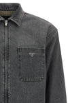 prada grey washed cotton denim shirt