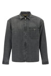 prada grey washed cotton denim shirt