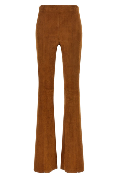 the stouls gégé trousers in fine suede lambskin define an essential and slende