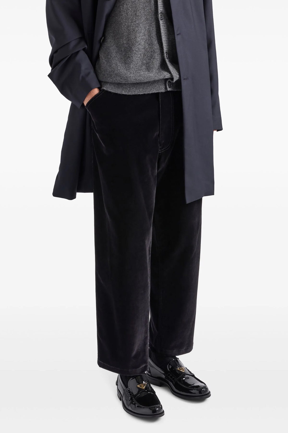 plain velvet pants