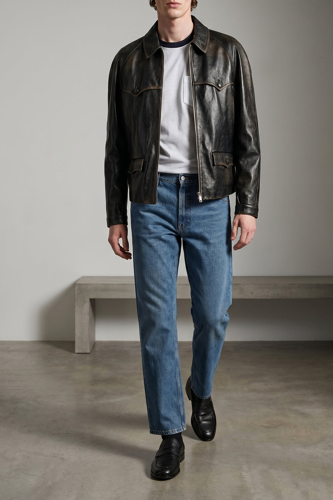 PRADA 34 used-effect stonewashed denim jeans