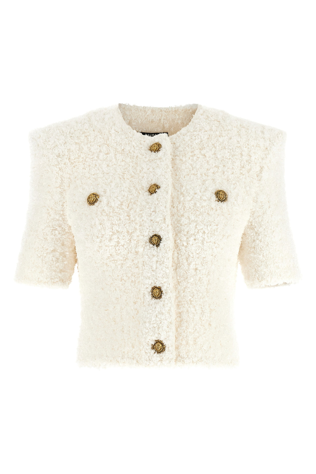 BALMAIN 36 plumetis tweed cardigan