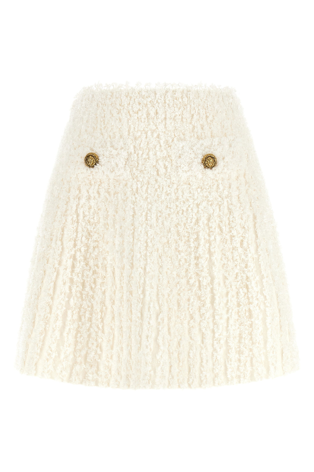 BALMAIN 36 plumetis tweed mini skirt
